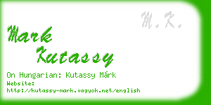 mark kutassy business card