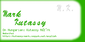 mark kutassy business card